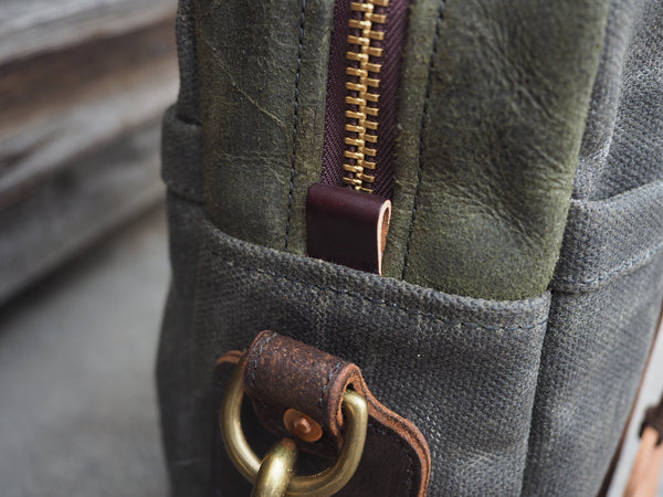 Mix and Match Briefcase in Heavy Olive