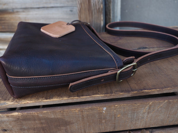 Small Cross Body Purse in Polo Brown Regency Calf