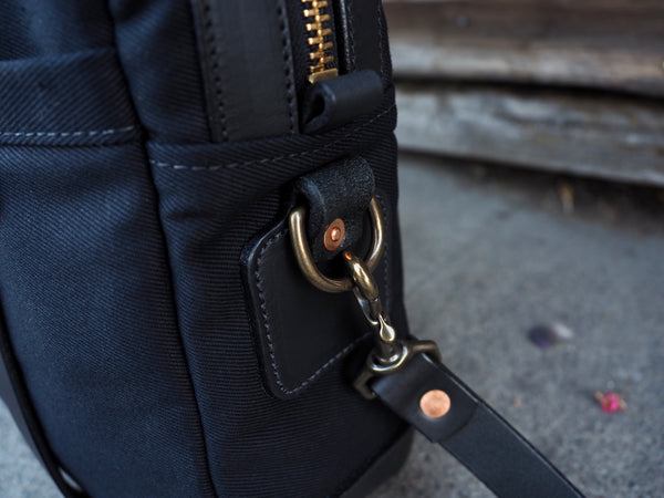 Standard Briefcase in Dry Wax Black Twill/Black Auburn Horween