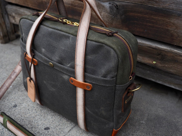 Mix and Match Briefcase in Heavy Olive