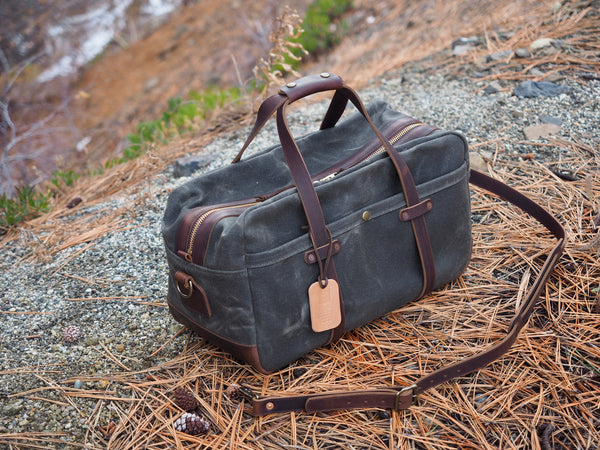 20" Weekender Duffle in Heavy Olive Waxed Canvas/Urban Brown Phoenix