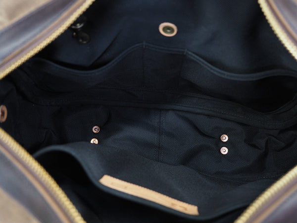 Lux Briefcase in Ranger Tan Waxed Canvas/Dark Snuff Regency Calf