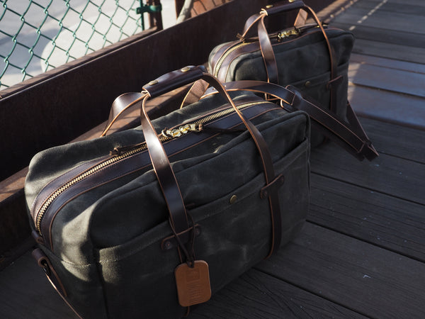 20" Weekender Duffle in Heavy Olive Waxed Canvas/Sedgwick Bridle