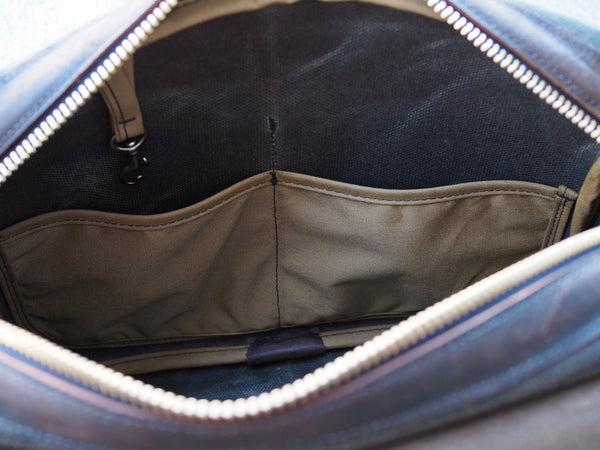 Field Bag in 37oz Heavy Olive Waxed Canvas/Snuff Mohawk Leather