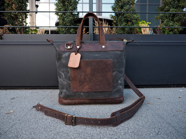 Day Bag in 37oz Heavy Olive Canvas/Snuff Mohawk