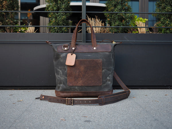 Day Bag in 37oz Heavy Olive Canvas/Snuff Mohawk